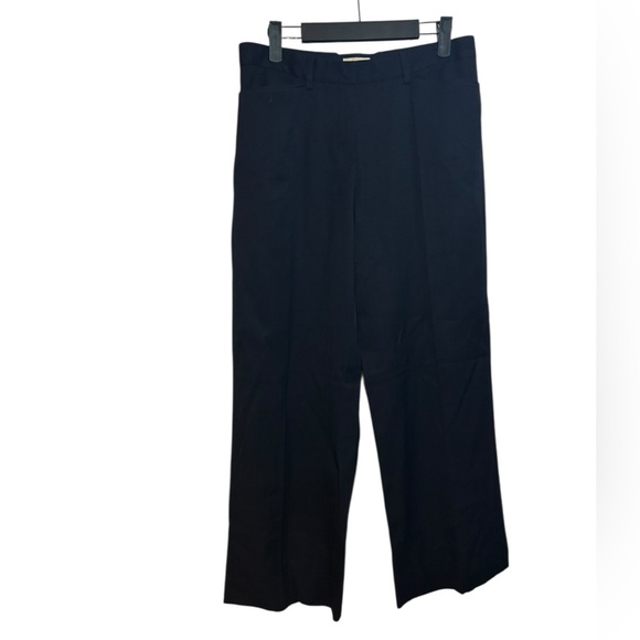Emporio Armani Deep Navy Blue Wool Wide Leg Pants - Picture 1 of 5